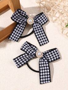 4pcs/Set Cute Bow Hair Ties, Ideal Hair Accessories For Students Back To School, Suitable For Daily Ponytail, Women Hair Accessories, Recommended Gift, Autumn Outfit, Hair Ties, Hair Ties, Hair Ties, Hair Ties, Gift Headwear, Rubber Bands, Hair Ties - Multicolor - View 4