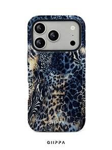 GIIPPA 1件 藍色豹紋、斑馬紋、虎紋拼接設計手機殼，適用於 Phone 17 Pro Max，相容 Phone 16 Pro Max、15 Pro Max、14 Pro Max、11/12/13/14/15/75 Pro Max Plus，韓式高端時尚趣味優雅設計，男女皆宜，聖誕節、情人節、復活節、婚禮季和生日送女友的完美禮物！ - 藍色 - 查看 1
