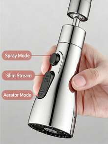 1pc 720° Rotating Pull-Out Kitchen Faucet, Dual Mode High Arc Sink Faucet, Dual Water Outlet Mode High Arc Single Handle Vegetable Basin Faucet, Modern Pastoral Style Kitchen & Bathroom, Brushed Nickel Modern Kitchen & Bathroom, Essential Home Goods - Pull-out Kitchen Faucet - View 4