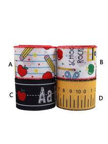 5-Yard Back To School Garland Ribbon, Burlap Material, Apple And ABC Pattern, Suitable For Gift Wrapping And Kindergarten Classroom Decoration - Multicolor - View 6