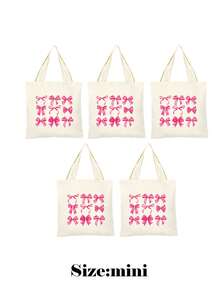5/10pcs Mini/S/M/L Size Reusable Cute Rabbit Bow Heart Pattern Canvas Gift Bags Party Favor Bags Set, Birthday Party Kids Theme Party Gift Bags Baby Shower Back To School Graduation Party Theme Party Thanksgiving Christmas Anniversary Party Gift Packaging Bags Essential - View 56