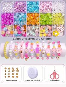 Buntes Perlen-Set mit Pentagramm-Spacer-Perlen, handgefertigtes DIY-Perlen-Armband-, Ohrring- und Halsketten-Set, geeignet für Schmuckherstellung, Feiertagsgeschenk für Familie, Freunde, Mitschüler, Lehrer [zufällige Farbe und Stil] - Verschiedenfarbig - Übersicht 9