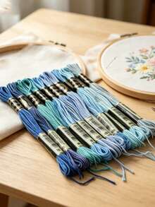 12 Skeins Embroidery Cross Stitch Thread 8 Meters 6-Ply Floss Home Sewing Craft Thread DMC Colors DIY Bracelet Making - Multicolor - View 10