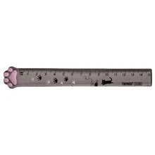 1pc Customized Name Cat Paw Acrylic Ruler, 15CM Glitter Transparent Ruler, Personalized Engraved Name Cute Paw Print Measuring Tool, Student Stationery Bookmark Ruler, Back To School Gift - Multicolor - View 8