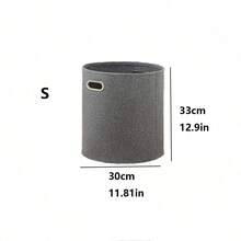 1個毛氈收納籃 大號加厚髒衣洗衣籃 居家玩具收納桶 - 灰色 - 查看 7