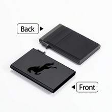 محفظة بطاقات معدنية بتصميم حصان جاري للرجال، علبة بطاقات عمل من الألومنيوم مع خاصية حجب RFID وفتح تلقائي، محفظة بطاقات - متعدد الألوان - مشاهدة 3