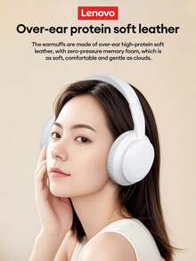 Lenovo TH11 包耳式藍牙耳機，藍牙 5.4，HiFi 音質，EQ 音效，3 種模式遊戲/音樂，HD 麥克風，長效電池續航，佩戴舒適，降噪，支持有線/無線連接，適合智慧型手機與電腦的運動包耳式耳機 - 米色 - 查看 4