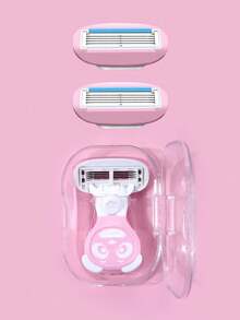 Women's Hair Removal Razor, Suitable For Underarms, Legs And Bikini Area, Portable Manual Razor, Pink Manual Razor, Women's Bikini Manual Safety Razor Blade Hair Removal Shaving/5-Layer Blade, Stainless Steel Blade Replaceable Pink Razor Head, Gift Travel Essential (Handle + Blade + Storage Box) Back To School Gift - Multicolor - View 12