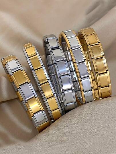 2/4PCS Stainless Steel Elastic Bracelet For Men Women Can Be Freely Matched With Patchwork Suitable For Daily Wear