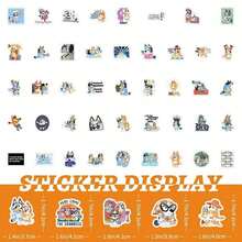 103pcs/Set Cute Bluey Stickers, Water Cup Stickers, Notebook Stickers, DIY Handmade Stickers,Stickers For Boys,Notebook Anime,Scrapbook>Stickers - Multicolor - View 6