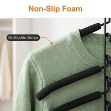 1pc Heavy Duty Space-Saving Hanger 5-In-1 Multi-Layer Metal Style Foam Padded Polished Surface Suitable For Coats, Sweaters, Suits And T-Shirts Essential Hanger For Home Closet And Clothing Store Display - Multicolor - View 8