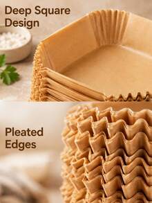 50/100/200 Square Disposable Non-Stick Air Fryer Parchment Liners Are Easy To Clean. Practical Kitchen Accessories Fit For Baking And Microwave Cooking, Available For Household, Hotel And Commercial Catering Use. - Multicolor - View 6