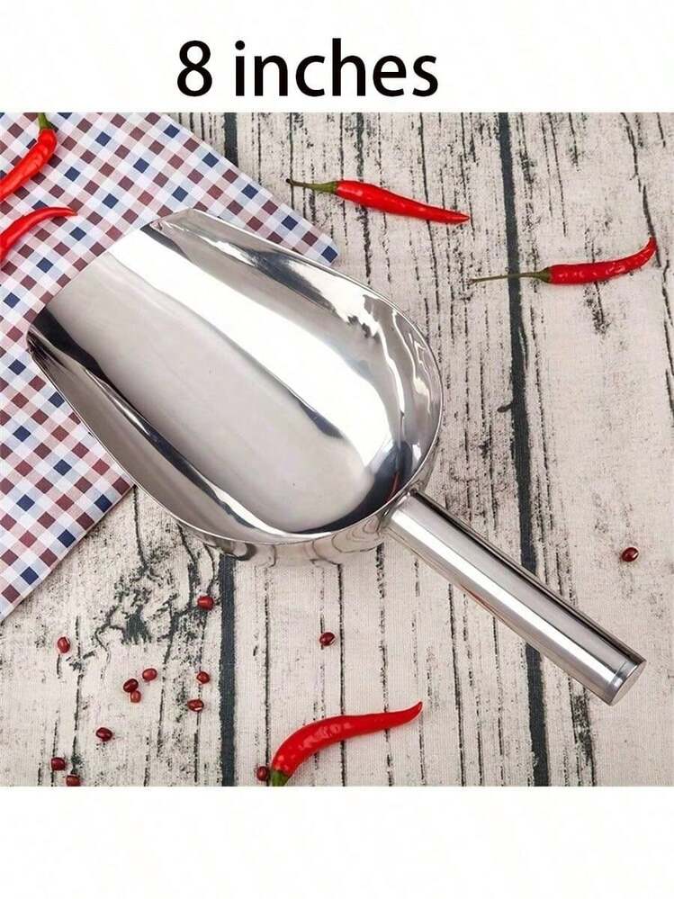 1/3pcs Thick Stainless Steel Ice Scoop, Multi-Purpose Metal Scoop, Suitable For Ice Cubes, Ice Cream, Grains, Rice - Thick And Durable Design For Home Summer Use, Also Suitable For Restaurants, Bars, Outdoor Camping, And Portable Ice Cube Dispenser. - View 12