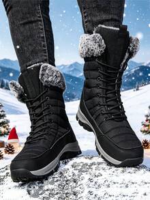Botas de Caminhada de Inverno Masculinas Pretas, Estilo Atemporal Novo, Marca, Sapatos Masculinos Plus Size, Botas de Caminhada ao Ar Livre, Botas Esportivas de Caminhada, Botas de Primavera, Botas de Outono, Botas de Inverno, Botas Multiterreno, Botas de Caça, Botas de Camping, Botas Masculinas com Forro de Pele Longa para Manter o Calor, Botas de Esportes na Neve, Presente de Natal, Botas de Plataforma Antiderrapantes, Duráveis, Resistentes ao Frio, Sapatos Esportivos de Inverno de Alta Qualidade, Botas de Tornozelo Masculinas/Femininas de Outono/Inverno, Sapatos Esportivos ao Ar Livre, Tamanho 36-48 - Preto - Visão 9