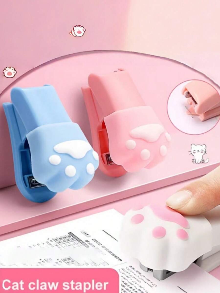 2 Sets Creative Portable Mini Stapler Set, Cute Small Handheld Stapler For Students And Office Supplies - Multicolor - View 1