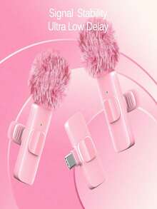 2 Paket Mikrofon Lavalier Nirkabel untuk Perangkat USB-C, Mikrofon Mini Ganda dengan Klip dan Penerima, Pasang & Mainkan, Pemasangan Otomatis, Tidak Perlu Bluetooth atau Aplikasi, Mikrofon Portabel untuk Streaming Langsung, Vlogging, Perekaman Video, Wawancara & Pengajaran Online - Berwarna merah muda - View 3