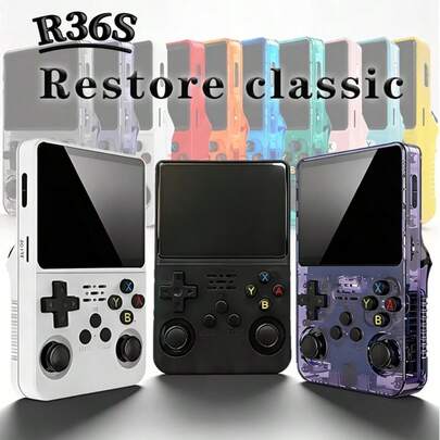R36S Open Source Retro Classic Handheld Game Console, 3.5 Inch High Definition IPS Screen, ArkOS System, Supports Multiple Emulator Games, USB Charging, 3500mAh Battery Capacity Portable Handheld Game Console, First Choice For Game Console Enthusiasts