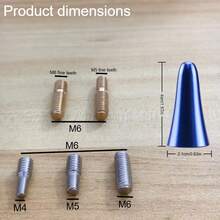 TRTY 1pc 1.57inch Aluminum Alloy Car Roof Short Antenna And 2 Universal Screw Adapters, Car Conical Short Antenna, Antenna Top Cover Modification Accessory, Avoid Roof Rack Obstruction - High Conductivity Copper, Corrosion And Deformation Resistant, Suitable For Holden 1317 And Most Car Models Short Antenna Modification, Enhance Audio Signal And Clear Sound Quality, Also Suitable As A Gift - Conical Short Car Antenna - View 3