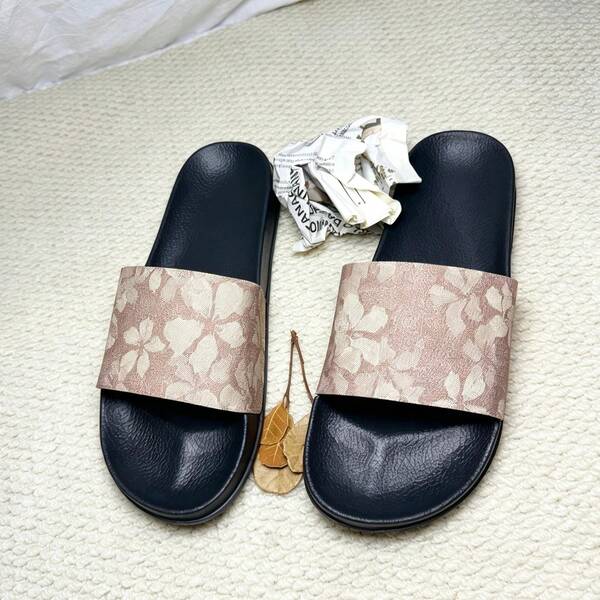 Light Luxury Vintage Floral Slide Sandals, Soft Elastic EVA Thick Sole Non-Slip Slippers, Versatile Casual Open-Toe Slides For Home And Outdoor Wear