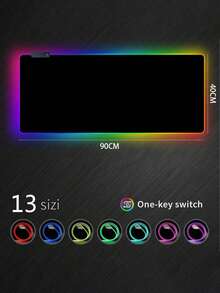 LED Backlit RGB Gaming Mouse Pad,Black, With Light Bar, Suitable For Computer/Laptop Office - Black - View 11