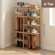 Senmeo Adjustable 5- Or 8-Tier Shoe Organizer, Sturdy Construction, Space-Saving Design, Tool-Free Assembly, Ideal For Closets, Hallways, And Compact Entryways. - 8 Layers - View 5