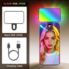 AXNEN Mini RGB Fill Light With Clip ,Mobile Phone LED Selfie Light, Rechargeable Phone Selfie Lamp, Computer Video Conference Lighting, Portable Light For Travel,Selfie,Party Recording - Black - View 11