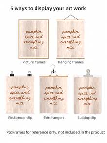 1pc Frameless Pumpkin Spice Print Autumn Kitchen Wall Art Vintage Fall Poster Coffee Theme Decor Aesthetic Apartment Living Room Bedroom Back To School Fun Poster Dorm Essentials - Autumn Quotes - View 8