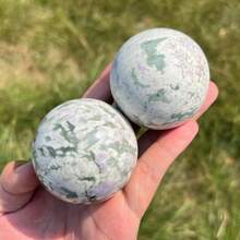 1pc Random Auspicious Jade Ball-Polished Stone Sphere,Crystal Gift, Holiday Gift,Room Decoration - Multicolor - View 2