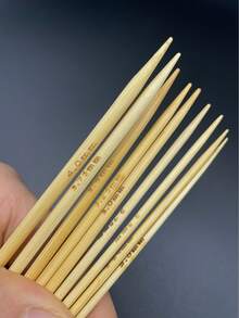 [18pcs/Set] Jarum Rajut Bundar Bambu 40cm, 2.0-10.0mm 18 Ukuran, Dapat Digunakan untuk Merajut Bundar dan Datar, Cocok untuk Syal, Rompi, Selimut, Tas, dan Kerajinan Natal - Jarum melingkar bambu putih - View 2