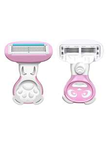 Women's Hair Removal Razor, Suitable For Underarms, Legs And Bikini Area, Portable Manual Razor, Pink Manual Razor, Women's Bikini Manual Safety Razor Blade Hair Removal Shaving/5-Layer Blade, Stainless Steel Blade Replaceable Pink Razor Head, Gift Travel Essential (Handle + Blade + Storage Box) Back To School Gift - Multicolor - View 8