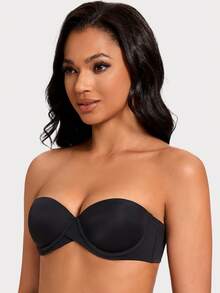 MELENECA Heavy Padded Push Up With Lift Multiway Underwire Strapless Bra For Women - Black - View 7