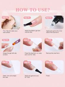 KAMUA Set Poly Gel 3 Warna Netral Tahan Lama Tampilan Alami Dapat Dilapisi dan Diperkuat Cocok untuk Salon, Rumah, dan DIY Kuku 15g Bening/Putih Susu/Merah Muda Lembut - MultiWarna - View 3