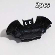 1/2pcs Customized Halloween Bat Hair Claw Clip, Personalized Dark Party Halloween Bat Hair Claw - Multicolor - View 7