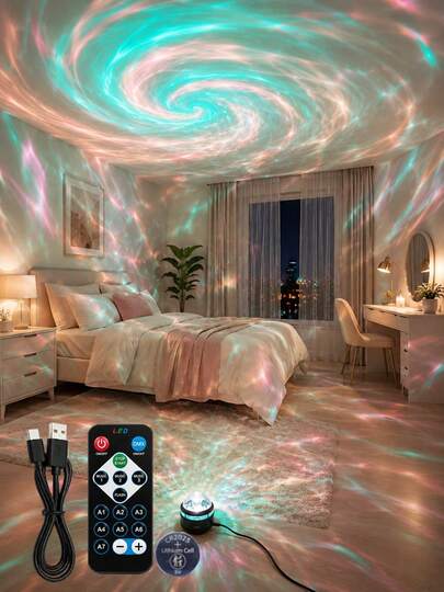 LED Projector Lamp RGB,With Remote Control, StarProjector Light, Bedroom Mood LightProjector For Adults, Home Theater,Ceiling, Gift Decoration, Camping,Wedding Decor, Stunning ProjectionLamp Gift, Holiday Party
