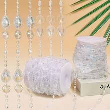 8pcs Set, Total Length 1600cm, Rainbow Color Bead Curtain Partition, High-Quality Acrylic Material, Equipped With Hooks And Adhesive Hooks, Easy Installation, Suitable For Living Room And Bedroom. - Sunflower Teardrop Rhinestones - View 3