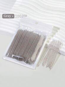 100 Peças Caneta de Resina Acrílica de Ponta Dupla para Aplicação de Strass, Ferramenta Multifuncional de Arte de Unhas para Desenho de Pontos e Flores com Empurrador de Cutícula, Acessórios de Manicure para Unhas Postiças, Design de Encantos de Unhas DIY, Uso Doméstico e de Salão de Unhas para Iniciantes - Multicolorido - Visão 9
