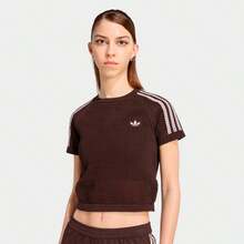 Adidas 三葉草 女子修身運動休閒短袖T卹 - 咖啡棕 - 查看 3