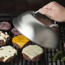 1PC Stainless Steel Round 6"/9"/12" Pot Lid, Dust Cover, Cookware Lid, Cheese Cover, Burger And Steak Cover - Thick Non-Stick Pad, Dust Cover, Suitable For Daily Use And Various Holidays With Handle For Outdoor Cooking And Kitchen, BBQ, Kitchen Gadgets, Durable Kitchen Accessories - Silver - View 3