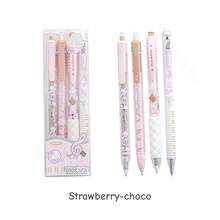 4pcs Strawberry Chocolate Gel Ink Pens, 0.5mm Retractable Ballpoint Pens Quick-Drying Black Ink, Including 1pc Chocolate Scented Pen And 1pc Erasable Pen, Ideal Gift For Girls And Students Back To School - Gel Pen - View 11