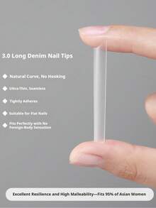 240Pcs Clear Full Cover Oval Cowboy Nail Tips Water Pipe Fake Nails Boxed False Nail Patches For Manicure - 彩色 - 查看 5