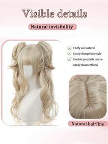 Heat Resistant Brown Black Synthetic High Layer Double Ponytail Lolita Wig Natural Curly Wave Halloween Dress Up Cosplay Wig For Women - Multicolor - View 6