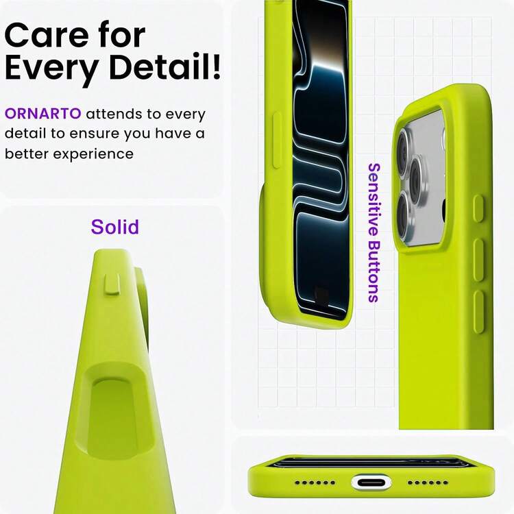 Kompatibel dengan iPhone 17 Pro 17 Pro Max 17 Casing Silikon Cair 3 Lapisan Pelindung Penuh Karet Gel Lembut, Palet Warna Musim Panas yang Segar, Casing Pelindung Tahan Guncangan dengan Lapisan Mikrofiber Anti Gores untuk iPhone 13 11 16 Pro Max 15 14 Plus 12 Mini XS Max 7 8 Plus - Hijau fluoresensi - View 10