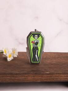 Cabin puff 1pc Coffin-Shaped Mini Ashtray With Flip Lid, Gothic Style, Portable For Outdoor, Car And Other Scenes. A Portable Gift. - One Size Fits All - View 16