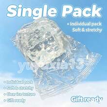 1pc Transparent Realistic Ice Cube Slow Rebound Soft Rubber Toy, One Size, Sent At Random, Realistic Ice Texture, Slow Rebound Squeeze Stress Relief Toy, Crystal Jelly Shaped Soft Rubber Decor, Portable Office Desk Anxiety Relief Sensory Toy, Independent OPP Bag Packaging, Suitable For Holiday Party Gifts - White - View 3