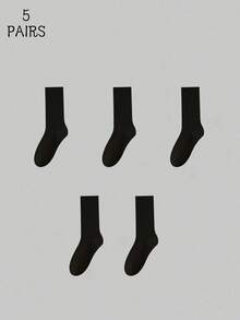 1/5/10 Pasang Kaos Kaki Minimalis Netral Musim Gugur yang Dapat Ditumpuk, Kaos Kaki Longgar Serbaguna untuk Pelajar, Kembali ke Sekolah - MultiWarna - View 13