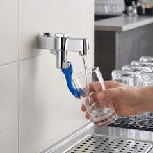 YUNRUX Drinking Water Faucet, Push Cup Water Faucet, Wall-Mounted Water Faucet - Silver - View 7