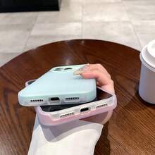 適用於 iPhone 17/17 Pro/17 Pro Max/16/15/14/13/12/11 系列手機殼，1件 Ins 風 2 合 1 磨砂波浪紋手機殼，全包防摔保護殼，17 Pro Max Apple 手機殼，時尚防摔全包手機殼 - 淺藍色 - 查看 6