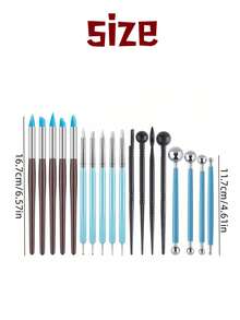 18/13/9/4Pcs Clay Sculpting Tools Set Double Ended Ball Stylus Silicone Tips,Pointed Tips Stainless Steel For Pottery Cake Decorating - Multicolor - View 2