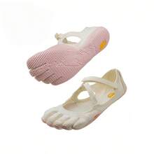 Indoor Anti Slip Five Finger Shoes For Women, Flexible Wide Toe Box Pilates Dance Sneakers, Comfort Mary Jane Strap Barefoot Shoes For Yoga Studio Hom - White - View 3