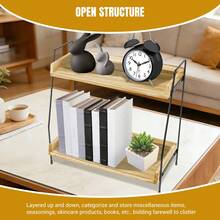 Coffee Station Organizer For Countertop 2 Tier Coffee Bar Accessories Wooden Kitchen Storage Detachable Design Non Slip Silicone Caps Easy Assembly - View 4
